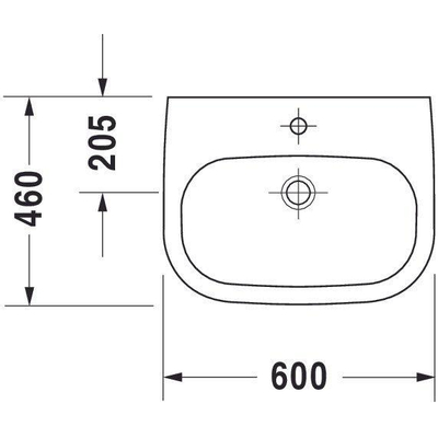 Duravit D-Code Med wastafel 60x46cm zonder kraangat zonder overloop wit