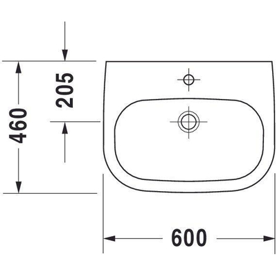 Duravit D-Code Med wastafel 60x46cm zonder kraangat zonder overloop wit OUTLETSTORE