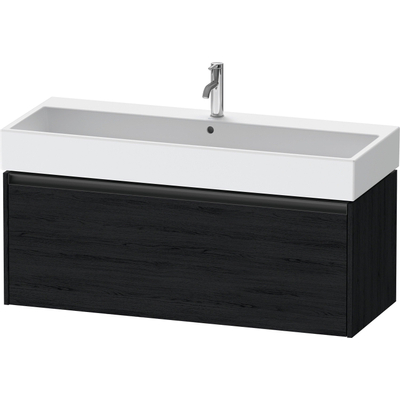 Duravit ketho 2 meuble de lavabo avec 1 tiroir pour lavabo simple 118.4x46x44cm avec poignée chêne anthracite noir mat