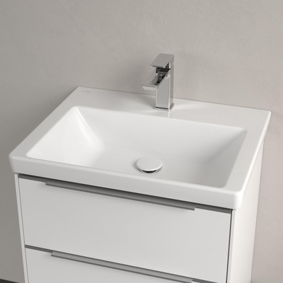 Villeroy & boch subway 3.0 lavabo de meuble 60x47x16.5cm rectangle dessous non coupé 1 trou pour robinet sans trou de trop-plein blanc alpin céramique brillante