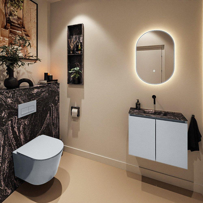 MONDIAZ TURE-DLUX Meuble toilette - 60cm - Clay - EDEN - vasque Lava - position centrale - sans trou de robinet