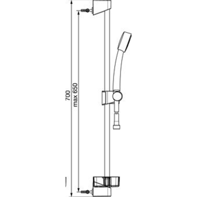 Hansa Hansabasicjet glijstangset compleet met handdouche-1 met zeepschaal 65cm chroom