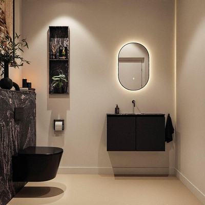 MONDIAZ TURE-DLUX 80cm toiletmeubel Urban. EDEN wastafel Lava positie midden. Zonder kraangat.