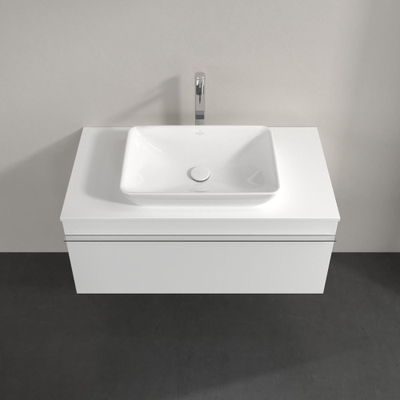 Villeroy & Boch Venticello wastafelonderbouwkast met 1 lade voor opzetwastafel midden 95.7x50.2x43.6cm glans wit