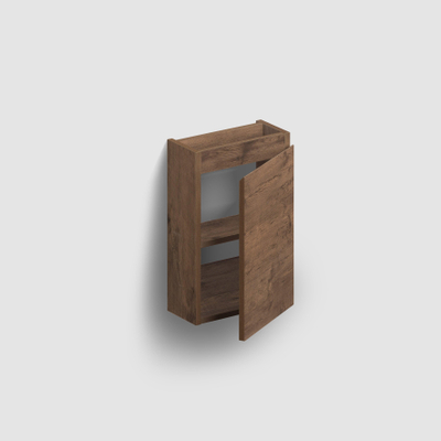 Clou InBe Meuble de lavabo pour toilettes - 36x55x18cm - droite - chêne foncé