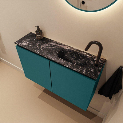 MONDIAZ TURE-DLUX Meuble de toilette 80 cm Smag. EDEN lavabo Lava position droite. Avec 1 trou de robinet.