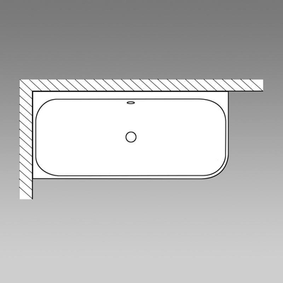 Villeroy & Boch Collaro half vrijstaand hoekbad 180x80cm rechthoek hoek links overloop chroom Acryl Glans Wit