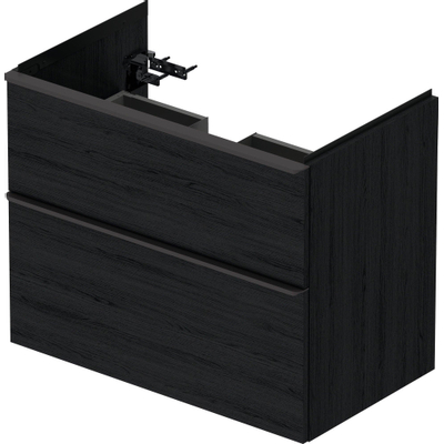 Duravit D-Neo wastafelonderkast 78.4x62.5x45.2cm 2 lades Eiken (zwart) Mat