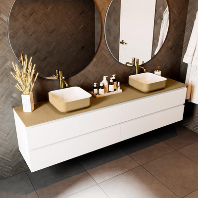 Mondiaz TOP 46 Topblad - 210x46x0.9cm - geschikt voor afdekplaat - Solid surface - Oro