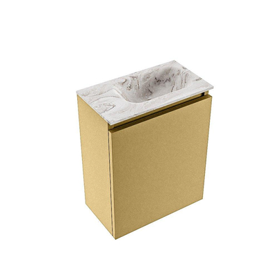 MONDIAZ TURE-DLUX Meuble de toilettes 40 cm Oro. Lavabo EDEN Glace position à droite. Avec 1 trou de robinet.