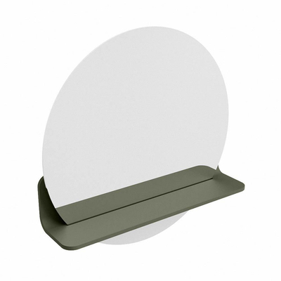 Mondiaz SPOT Miroir de salle de bains - rond 50cm - tablette de miroir - couleur Army