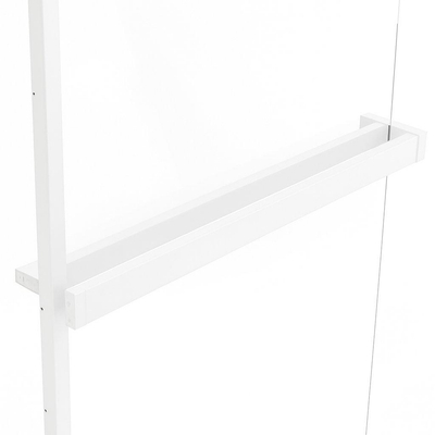 Fortifura Galeria handdoekrek voor inloopdouche - klemmen - 140cm - inkortbaar - mat wit