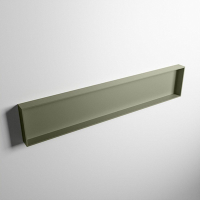 Mondiaz Easy nis 29.5x149.5x8cm voor Inbouw/opbouw 1 open vak Solid surface Army/Army