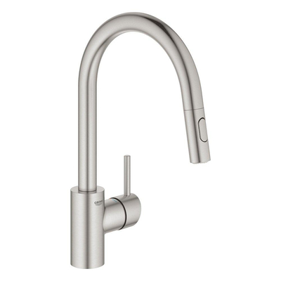 Grohe Concetto Keukenkraan - uittrekbare uitloop - 2 straalsoorten - Brushed Supersteel (RVS)