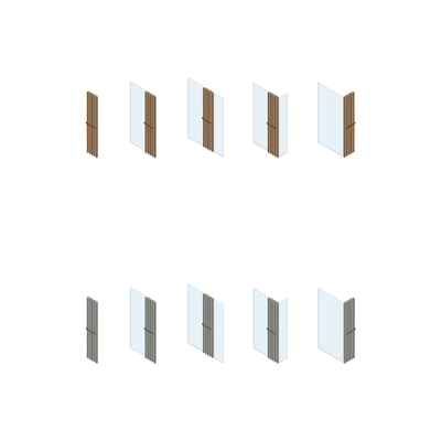 Riho Define Deco Screen - avec porte-serviettes - cuivre mat