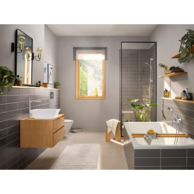 Hansgrohe Rebris e 1 greeps wastafelkraan - 240 - coolstart - voor waskommen - met trekwaste - hoogglans chroom