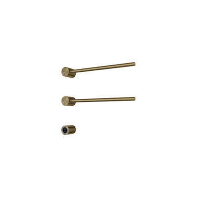 Hotbath &MORE Handdoekradiator - 50x38cm - rond - 2 stangen - horizontaal - met schakelaar - PVD - geborsteld messing (goud)