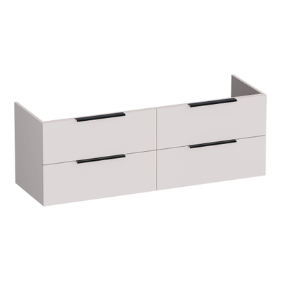 BRAUER Elevate meuble sous lavabo 140 excl. poignées à poser 4 tiroirs softclose et 2 découpes pour siphon - mat sable