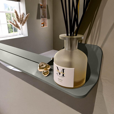 Mondiaz SPOT miroir – Ø 110 cm – avec tablette – Smoke (brun clair)