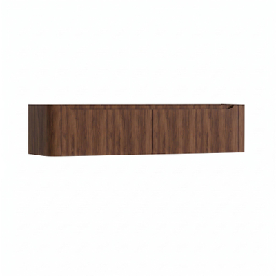 H&R badmeubelen Juice Wastafelonderkast - 180x45x40cm - afgeronde hoeken - 2 lades - geïntegreerde greep - dark oak