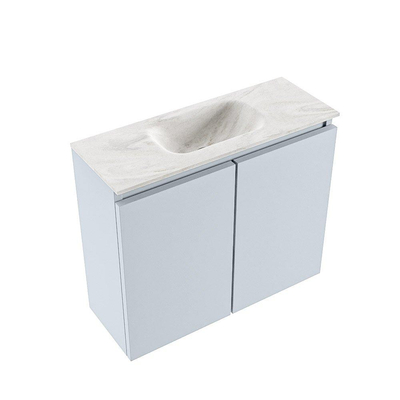 MONDIAZ TURE-DLUX 60cm toiletmeubel Clay. EDEN wastafel Ostra positie midden. Met 1 kraangat.