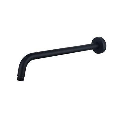 Fortifura Calvi Ensemble de douche à l'italienne - rond - thermostatique - bras mural - douche principale de 25 cm - douchette ronde - flexible lisse - noir mat