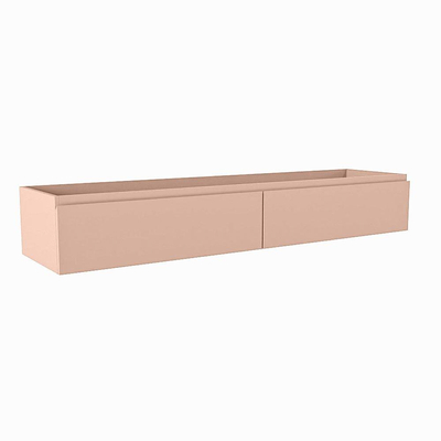 Mondiaz FOGE wastafelonderkast - 160x41x25cm - 2 lades - uitsparing links en rechts - softclose - Rosee
