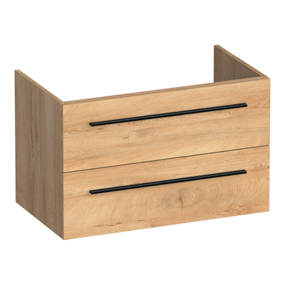 BRAUER Trust wastafelonderkast 80 excl. opbouwgrepen 2 softclose lades en 1 sifon uitsparing - Forest Tan