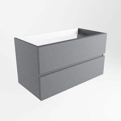 Mondiaz VICA wastafelonderkast - 90x45x50cm - 2 lades - uitsparing midden - softclose - Plata