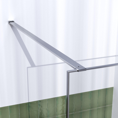 Brauer Brushed Frame Douche à l'italienne - 90x200cm - verre clair avec cadre - Inox