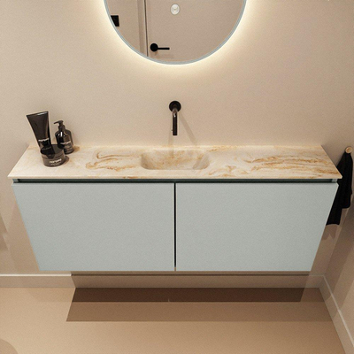 MONDIAZ TURE-DLUX Meuble WC 120 cm Greey. EDEN lavabo Frappe position milieu. Sans trou de robinet.