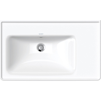 Duravit d-neo lavabo avec wonderglass 80x48x17cm 1 trou pour robinetterie rectangle céramique blanc