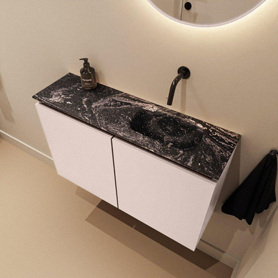 MONDIAZ TURE-DLUX 80cm toiletmeubel Rosee. EDEN wastafel Lava positie rechts. Zonder kraangat.