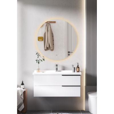 Saniclass Circle Badkamerspiegel - rond - diameter 60cm - indirecte LED verlichting - spiegelverwarming - infrarood schakelaar