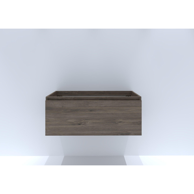 H&R Badmeubelen Matrix Wastafelonderkast - 100x44.8x40cm - 1 lade - greeploos met greeplijst - espresso