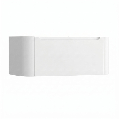 H&R badmeubelen Juice Meuble sous-vasque - 100x45x40cm - coins arrondis - 1 tiroir - poignée intégrée - blanc mat