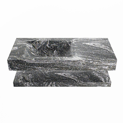 Mondiaz ALAN-DLUX Ensemble de meuble - 100cm - meuble Lava mat - 0 tiroirs - Lavabo Cloud Lava suspendu - vasque Gauche - 1 trou de robinet