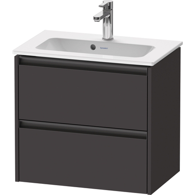 Duravit ketho 2 meuble sous lavabo avec 2 tiroirs 61x39x54,9cm avec poignées anthracite graphite super mat