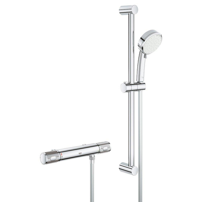 GROHE Grohtherm mitigeur de douche thermostatique apparent avec barre de douche et douchette chromé