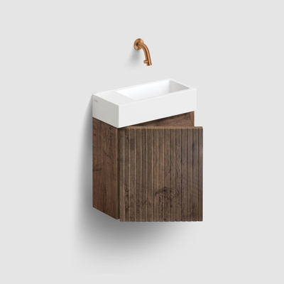 Clou Flush 3 fontein 36x18cm zonder kraangat links mat wit ker.
