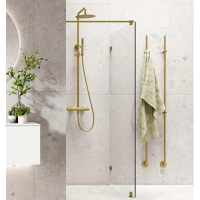 Instamat Jay Elektrische Handdoekradiator 172cm hoog 29Watt Geborsteld Messing SHOWROOMMODEL