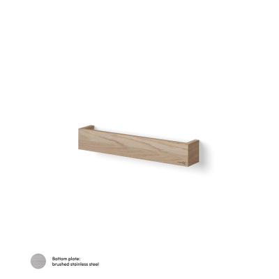 Looox Wood collection étagère BoX 60cm avec plaque de fond inox brossé chêne inox brossé