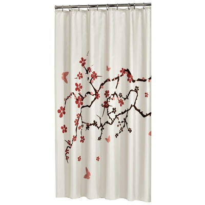 Sealskin Blossom Rideau de douche Polyester 180x200 cm Rouge