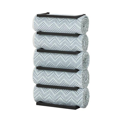 Sealskin Carre Porte-serviettes mural empilable 48x24x12cm Noir mat