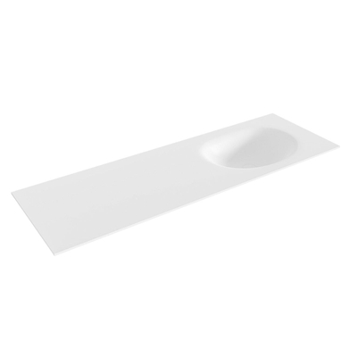 Mondiaz MOON lavabo - 140x46x0.9cm - vasque à droite - sans trou de robinet - talc (blanc)