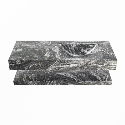 Mondiaz ALAN-DLUX Ensemble de meuble - 110cm - meuble Lava mat - 0 tiroirs - Lavabo Cloud Lava suspendu - vasque Droite - 1 trou de robinet