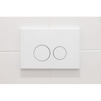 FugaFlow Metal Bedieningsplaat - bedieningspaneel voor Geberit UP320 inbouwreservoir - dualflush - ronde knoppen - metaal wit mat - Black Friday -