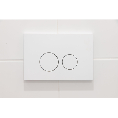 Geberit Duofix Element - UP320 - QeramiQ metal bedieningsplaat - wand - 112cm - ronde knoppen - metaal - mat wit