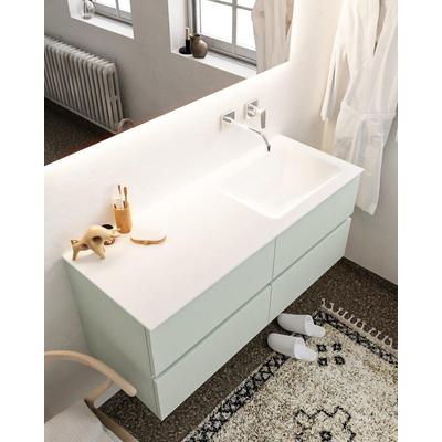 Mondiaz VICA ensemble de meuble de salle de bain - 120cm - meuble sous-vasque gris - 4 tiroirs - lavabo cloud droite - sans trou de robinet version XL 60cm de haut