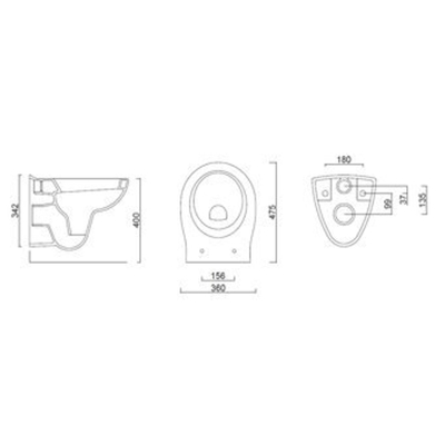 Plieger Compact hangtoilet – diepte 47,5 cm – Kiwa-keur – glans wit